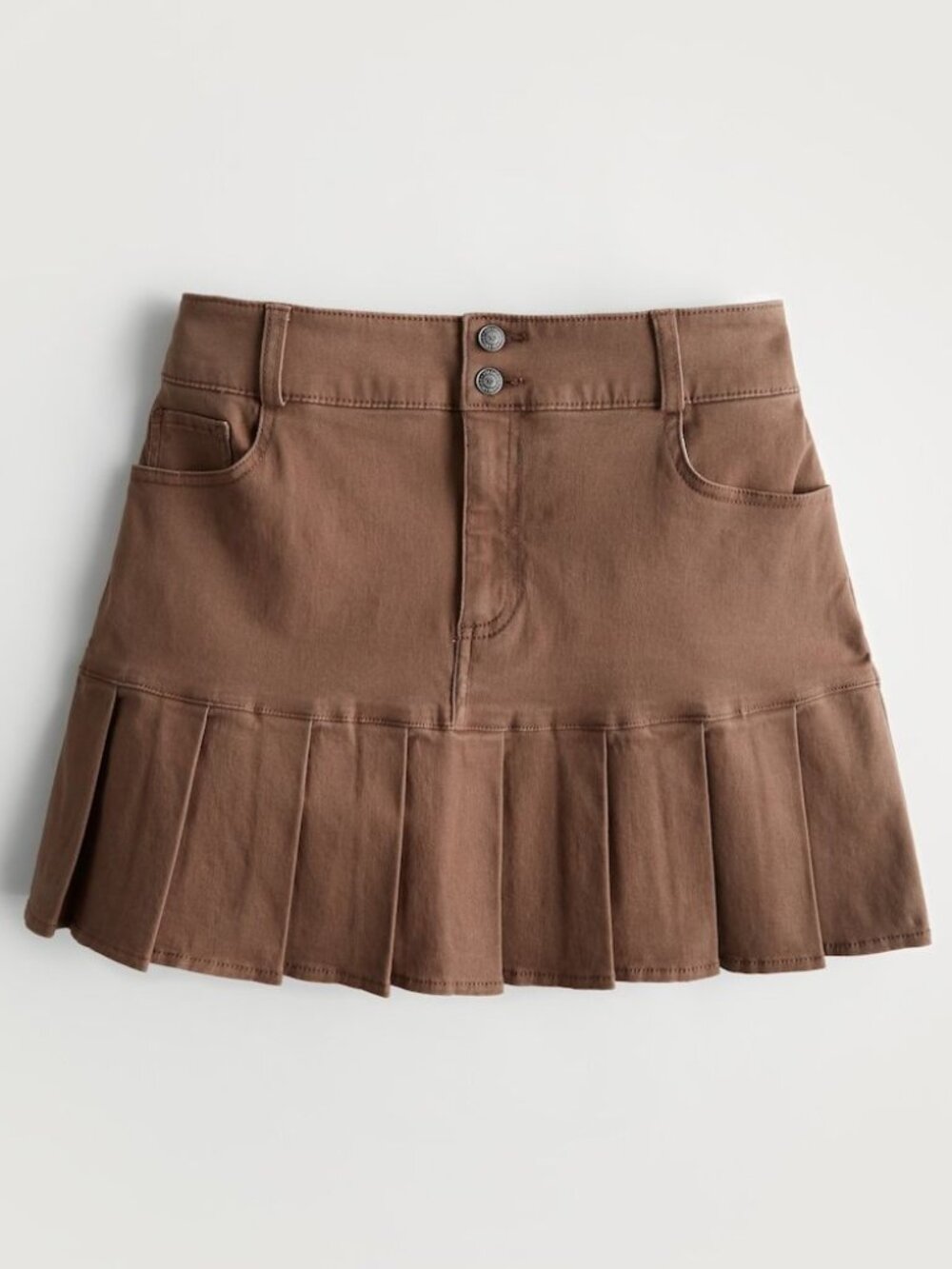 Hollister Pleated Ruffle Mini Skirt Brown – XS